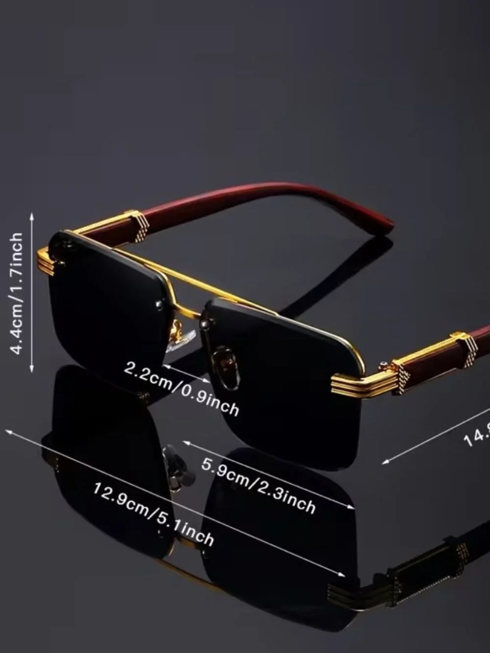 Rimless Double Bridge Sunglasses